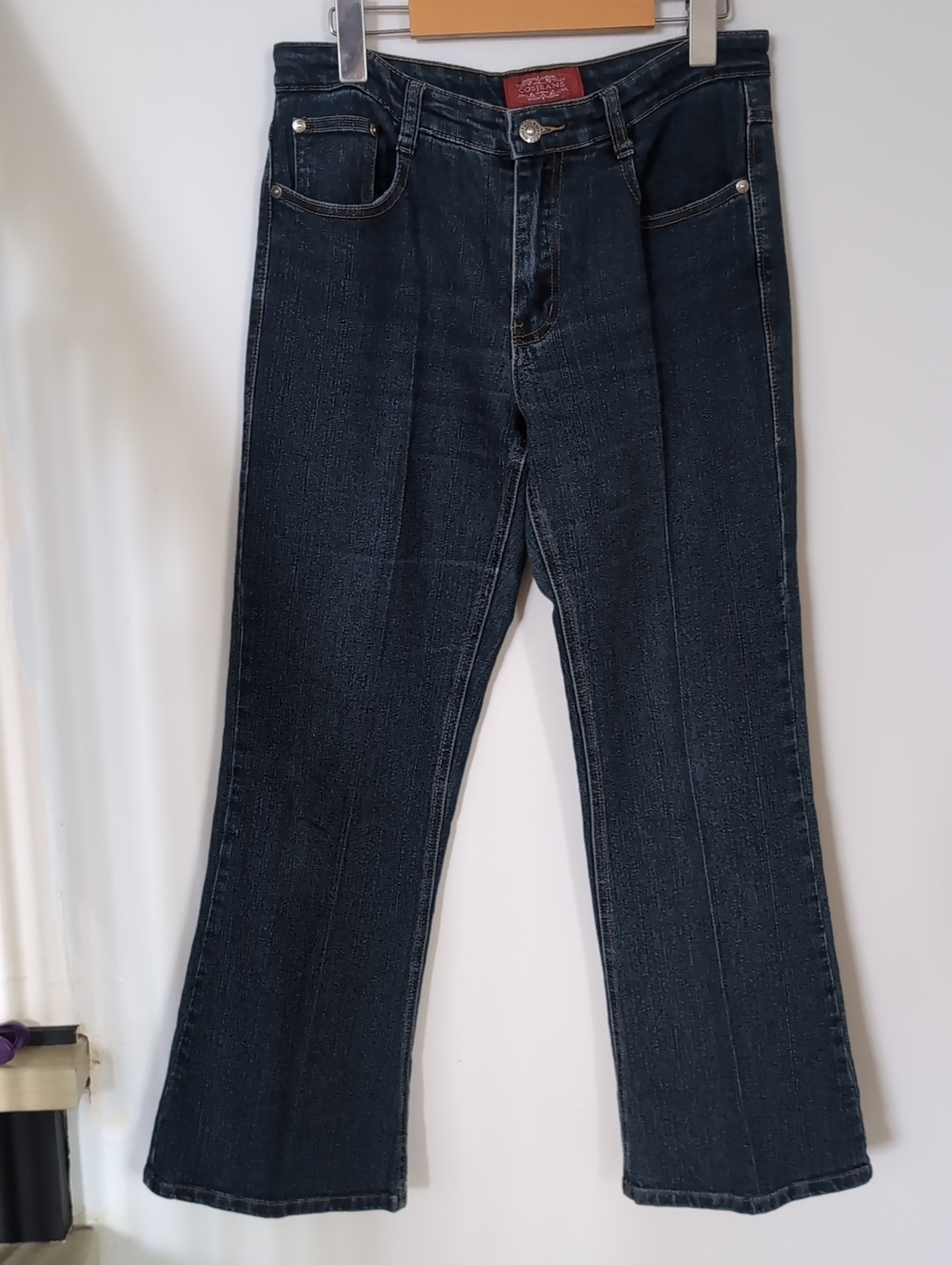 COS | Women's Petite High-Rise Dark Wash Widened Bootcut Jeans
